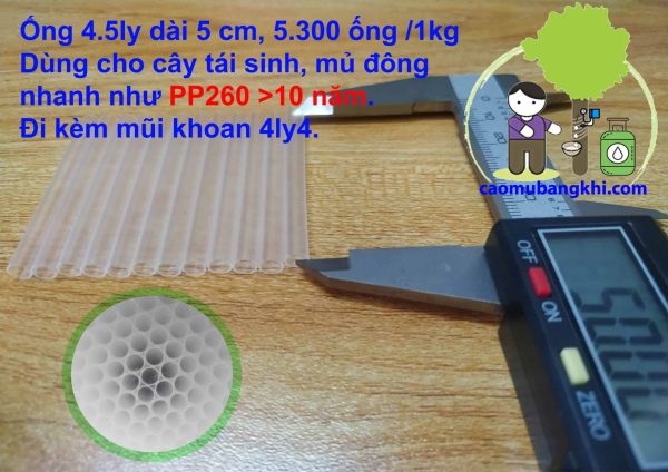 Ống khoan lấy mủ cao su Ống 4.5ly dài 5cm 1kg ≈ 5.300 ống