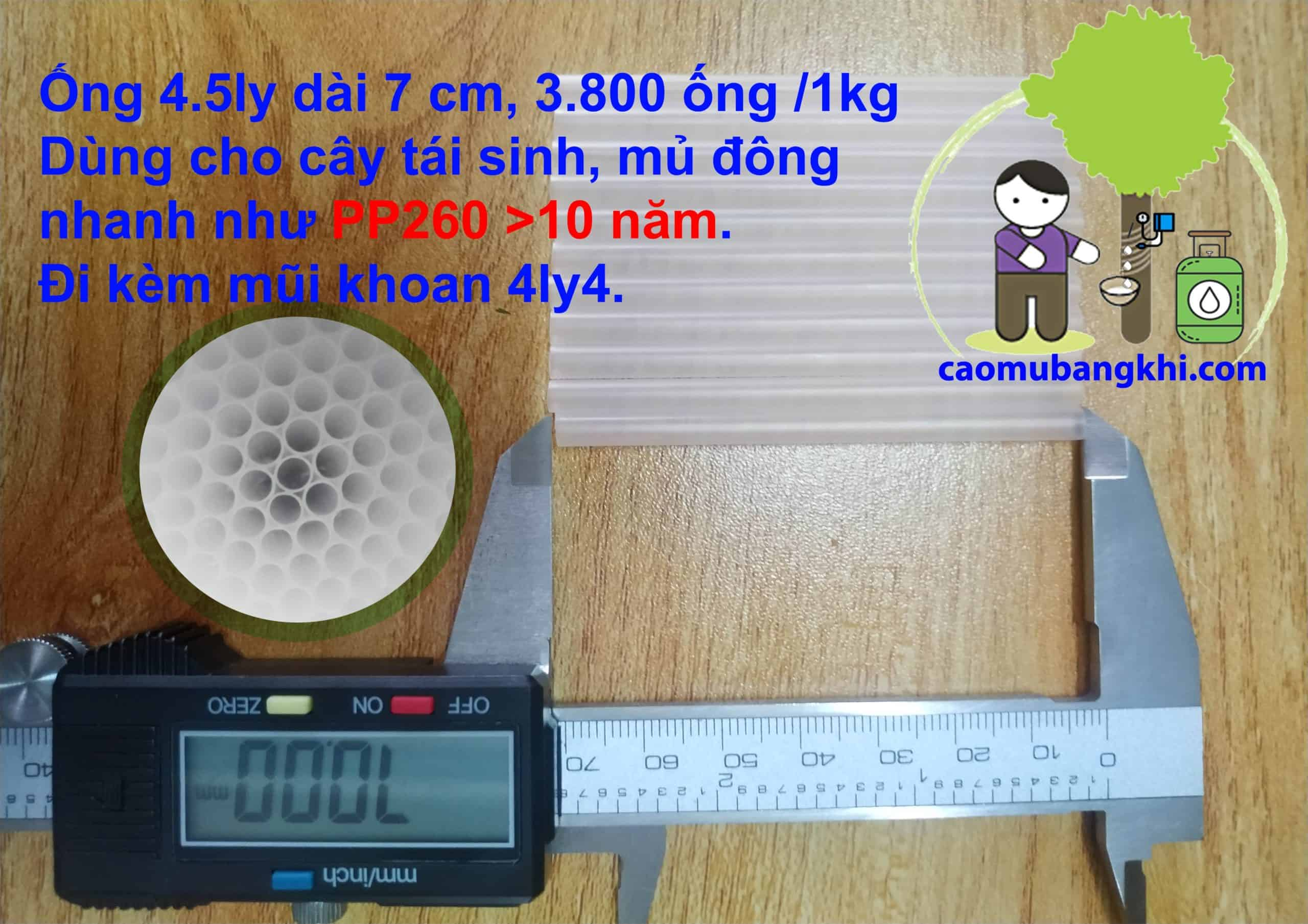 Ống khoan lấy mủ cao su Ống 4.5ly dài 7 cm 1kg ≈ 3.800 ống