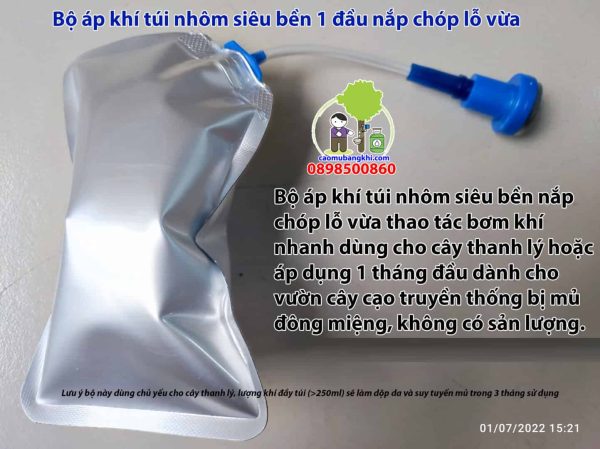 Bộ túi nhôm 200ml nắp chóp lỗ vừa dành cho cây thanh lý