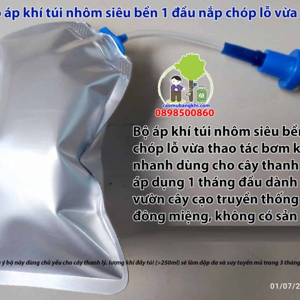 Bộ túi nhôm 200ml nắp chóp lỗ vừa dành cho cây thanh lý