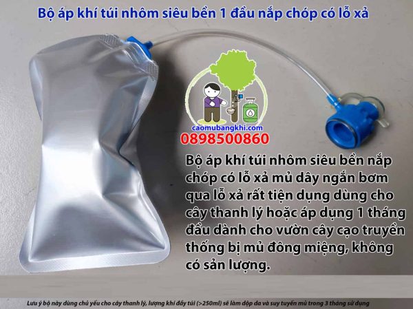 Bộ túi nhôm 200ml nắp chóp lỗ xả cho cây thanh lý -