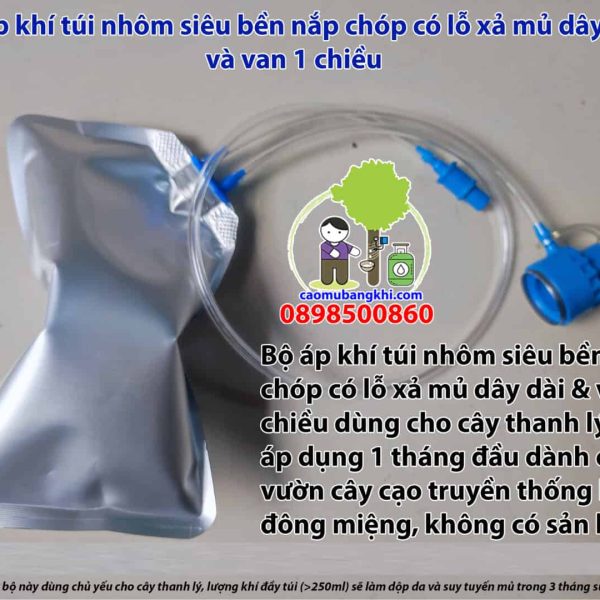 Bộ túi nhôm 200ml nắp chóp lỗ xả van 1 chiều dành cho cây thanh lý