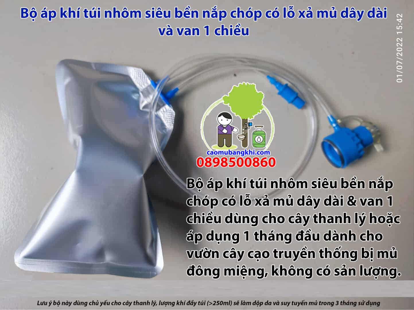 Bộ túi nhôm 200ml nắp chóp lỗ xả van 1 chiều dành cho cây thanh lý