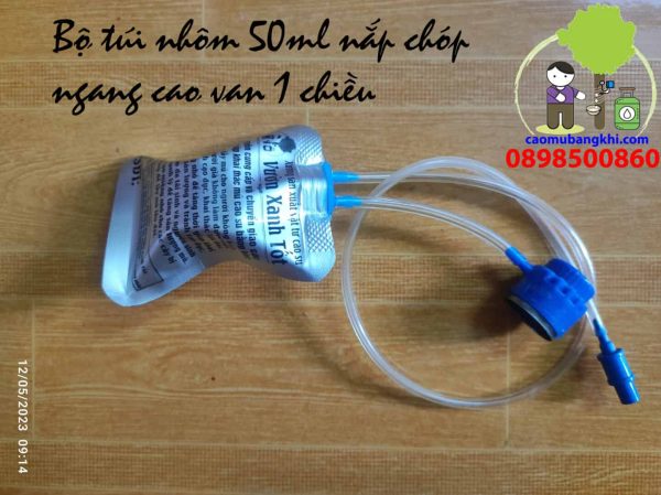 Bộ túi nhôm 50ml nắp chóp ngang cao van 1 chiều