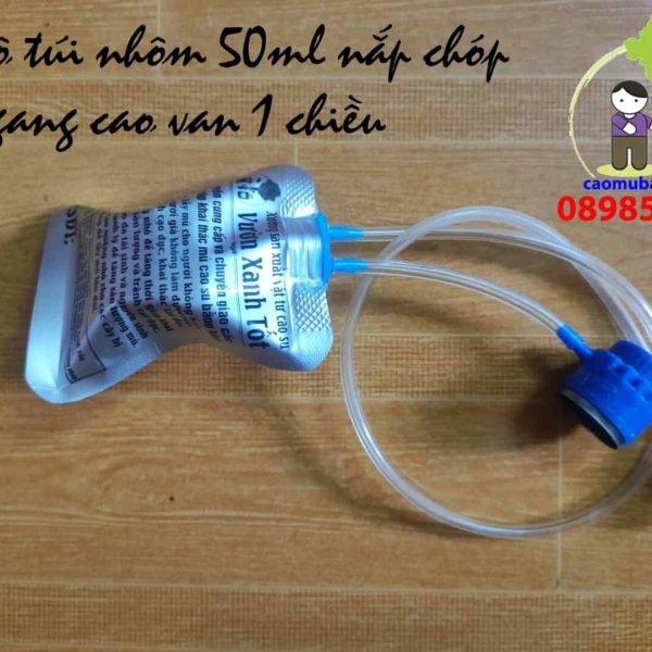 Bộ túi nhôm 50ml nắp chóp ngang cao van 1 chiều